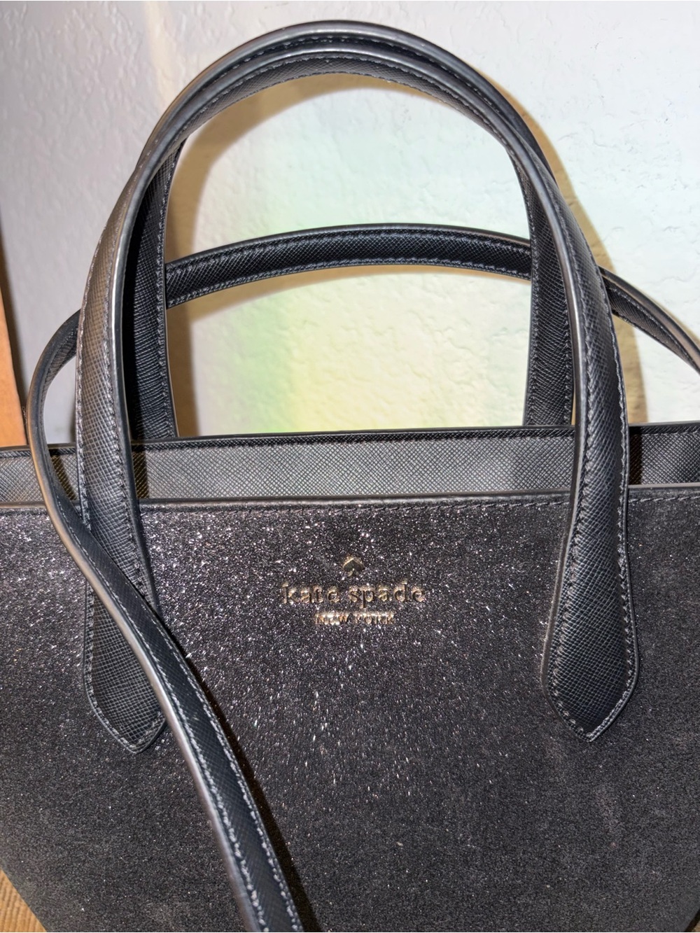 NWOT Kate Spade New York Black Glitter Mini Satchel Crossbody Bag - Picture 2 of 4